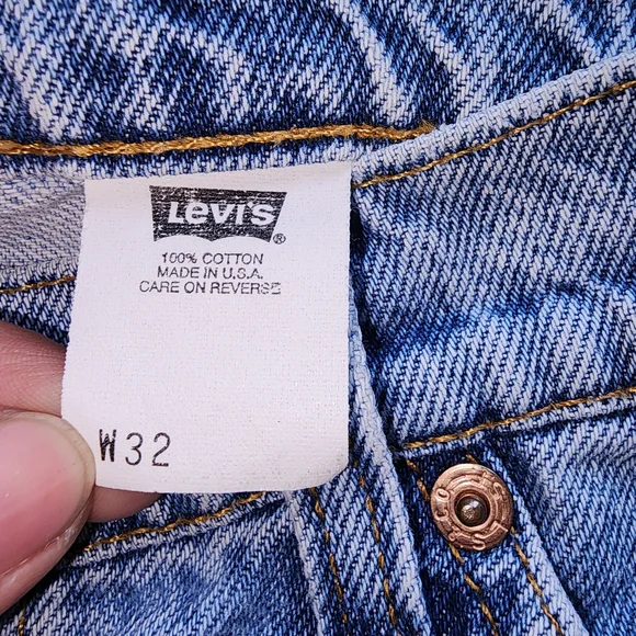 Vtg Levis 560 Jean Denim Blue Shorts Men's Orange Tab Size 32 Is Used - Picture 5 of 14